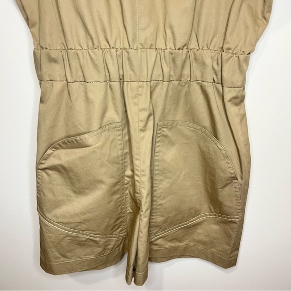 Maje Iparvin Flutter Sleeve Romper Tan Size 36 Small - Picture 9 of 15